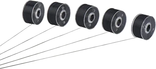 Miniatura 2 de Simthread 144 hilos de bobinas preenrolladas para bordar, clase 15, tipo A, tamaño SA156, poliéster negro de 60 pesos, compatible con Bernina Pfaff