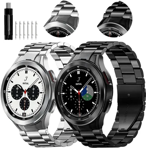 Miniatura 22 de GOLDTOLUCK Correa de acero inoxidable compatible con Samsung Galaxy Watch 8 7 6 5 4 Classic FE Pro 40mm 44mm 46mm 43mm 47mm 45mm 42mm 20mm