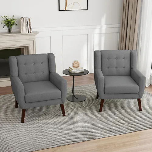 Miniatura 68 de Silla decorativa de piel sintética, moderna silla tapizada para sala de estar, cómodos asientos individuales con botones, asiento de lectura Negro