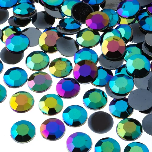 Miniatura 19 de John Bead 400 piezas de diamantes de imitación redondos acrílicos de 0.472 in (SS50), color verde, acrílico con parte trasera plana para hacer