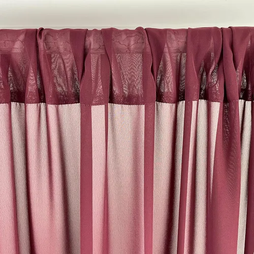 Miniatura 6 de Cortinas de fondo de gasa transparente de 10 x 10 pies, cortinas de tela de gasa para bodas, cortina larga transparente para sala de estar, Borgoña