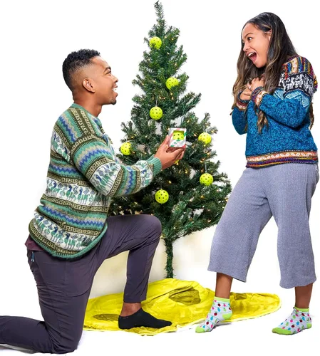 Miniatura 4 de Adorno de pickleball - Adorno navideño de tamaño real para árbol, regalo divertido para amantes del pickleball, decoración navideña deportiva, 1