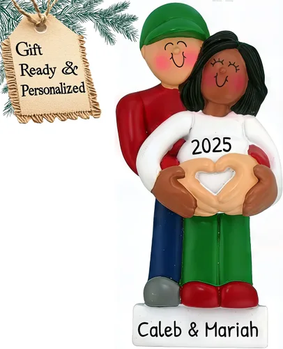 Miniatura 15 de Adorno personalizado para bebé 2025 – Regalos de embarazo personalizados para futura mamá, adorno de Navidad embarazada 2025, regalos para nuevas