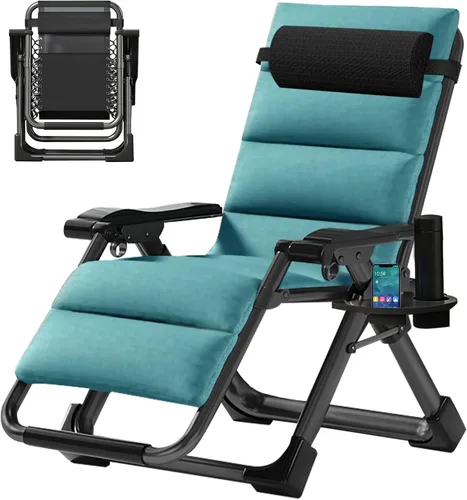 Miniatura 11 de LILYPELLE Silla de Gravedad Cero, Sillón Reclinable Premium para Césped Plegable Portátil Chaise Lounge con Cojín Desmontable, Reposacabezas