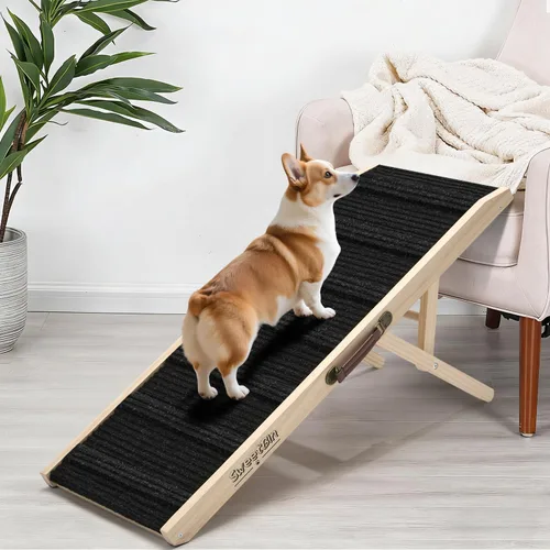 Miniatura 9 de Rampa para Perros Mejorada 2025 para Sofá - Rampa Plegable para Perros Pequeños para Cama - 4 Alturas Ajustables de 12" a 20" - Escaleras Portátiles