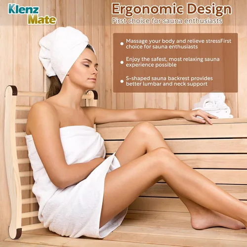 Miniatura 5 de Respaldo de sauna mejorado, accesorios de sauna, diseño en forma de S con silla de sauna con respaldo, con almohadillas antideslizantes, diseño