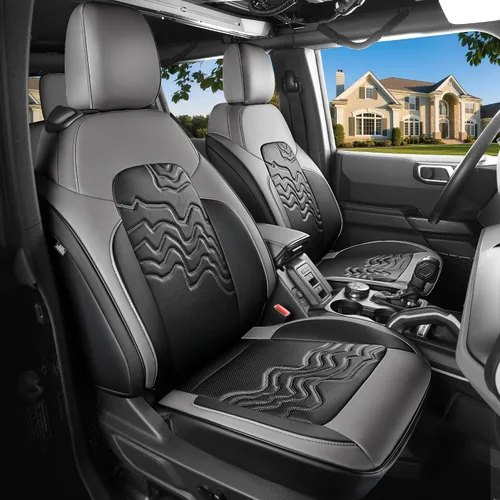 Miniatura 14 de Red Rain Fundas de cuero para asiento F150, ajuste personalizado para Ford F150 SuperCrew/CrewCab 2015 a 2025 XL XLT STX, camioneta pickup, juego