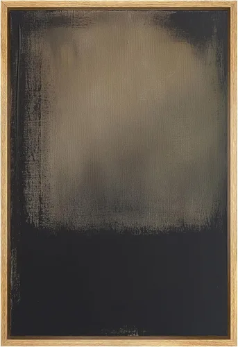 Miniatura 27 de SIGNFORD - Lienzo enmarcado para pared, arte de pintura grunge duotono blanco bronceado, trazos abstractos, formas ilustradas, arte moderno