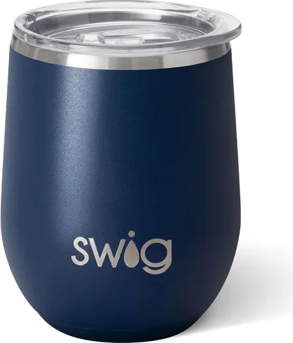 Miniatura 13 de Swig Life Vaso de vino de 12 onzas con tapa, acero inoxidable, apto para lavavajillas, portátil, triple aislamiento (todos los americanos)