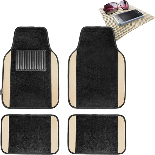 Miniatura 13 de TLH Alfombrillas para Automóvil, Juego Completo de Alfombrillas de Alfombra con Bordes de Color Beige para Coches, Protección para Todo Tipo