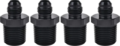 Miniatura 13 de EVIL ENERGY 3AN macho Flare a 1/4 "NPT adaptador de montaje de tubería de aluminio recto negro 4PCS