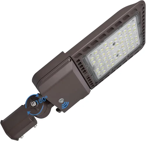 Luz LED de estacionamiento de 200 W, 28,000 lúmenes, luces LED para exteriores con fotocélula de 5000 K, montaje deslizante, poste de luz LED para
