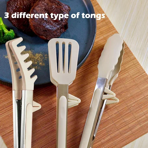 Miniatura 39 de Pinzas de cocina, pinzas de 9 pulgadas para cocinar con puntas de silicona, pinzas de silicona pequeñas de grado alimenticio, mini pinzas