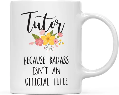 Miniatura 41 de Andaz Press Taza de café de 11 onzas, regalo de broma, tía porque Badass no es un título oficial, gráfico floral, 1 paquete
