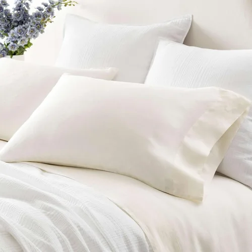 Miniatura 8 de Pine Cone Hill Lush Linen - Fundas de almohada blancas, tamaño King, patrón sólido blanco