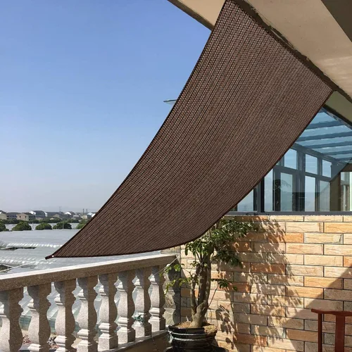Miniatura 5 de Toldo rectangular de 15 x 19 pies, pantalla de tela de refugio con 95% de bloqueo UV, para patio al aire libre, de grado comercial resistente Marrón