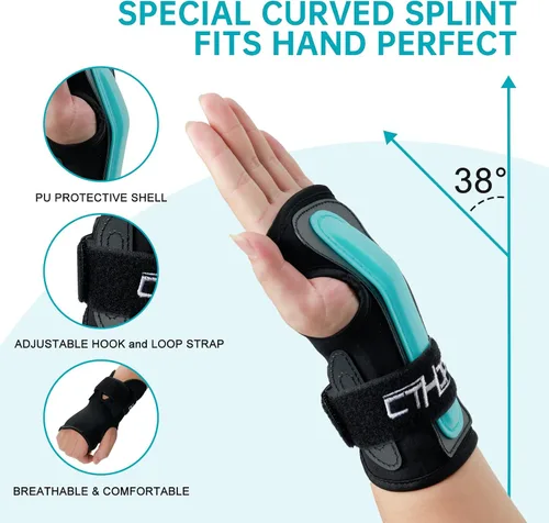 Miniatura 4 de Protector de muñeca para snowboard, esquí, patinaje, patinaje, muñequera deportiva (1 par)