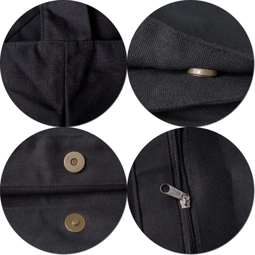 Miniatura 4 de Bolsa de lona con cierre magnético de gran tamaño, diseño simple, grueso y resistente