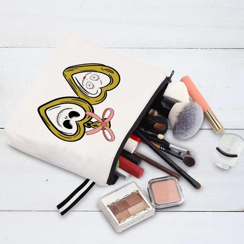 Miniatura 4 de Bolsa de maquillaje inspirada para mujer, bonita bolsa de cosméticos para amigos y familia, bolsa de aseo de viaje, bolsa de cosméticos portátil