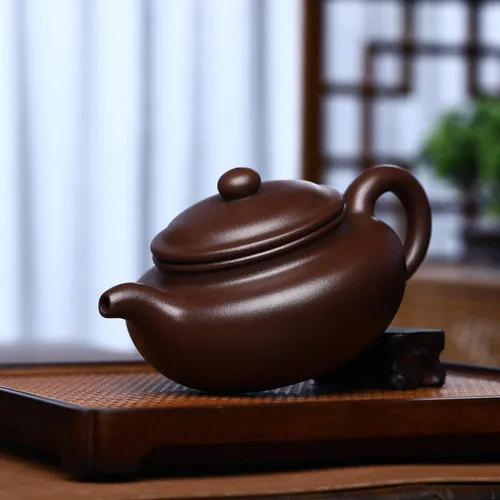 Miniatura 3 de Fine Zisha Teapot Series, china genuina hecha a mano Yixing Purple Clay Tea Pot de 12.8 onzas, infundir té Kungfu Brew (Fanggu)