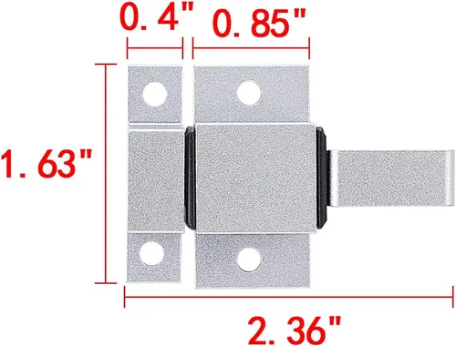Miniatura 2 de INIRET 4 paquetes de pestillos de cierre automático para puertas, cerradura de puerta de resorte plateada, pestillo de seguridad de aleación