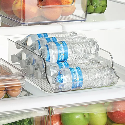 Miniatura 3 de Organizador de botellas de agua iDesign para refrigerador o despensa - Transparente - Fabricado en EE. UU Para nevera o despensa, transparente