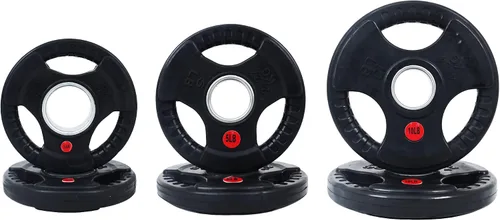 Miniatura 12 de Signature Fitness Olympic - Placa de pesas de hierro fundido de 2 pulgadas para entrenamiento de fuerza y levantamiento de pesas, varios tamaños