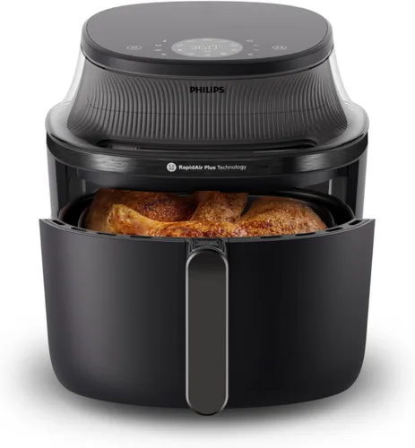 Philips Airfryer Serie 3000 - Freidora de aire premium de 6.5 cuartos con ventana, tecnología RapidAir Plus, 16 formas de cocinar, 90% menos de