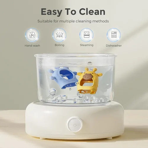 Miniatura 6 de Momcozy Juguetes mordedores para bebés Mordedor de silicona para 0-12 meses Alivio de la dentición del bebé Azul