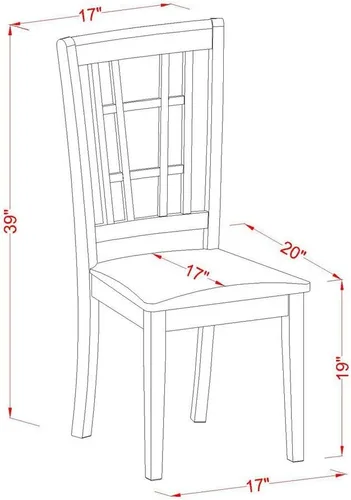 Miniatura 8 de East West Furniture KENI5-BCH-C - Juego de muebles de comedor de 5 piezas, incluye una mesa de cocina ovalada con hojas de mariposa y 4 sillas