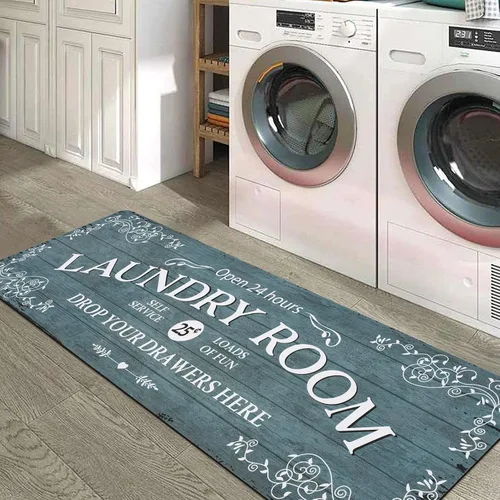 Miniatura 11 de Lahome Alfombra de pasillo para lavandería estilo granja 20"x59" Alfombras y alfombras para lavandería Antideslizante Lavable Alfombra de pasillo