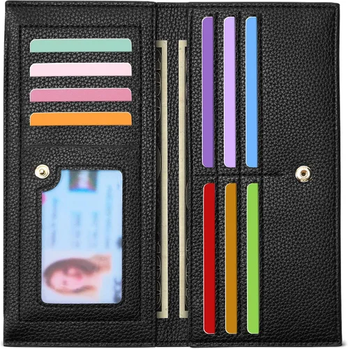 Miniatura 21 de Tipmile Cartera ultra delgada para mujer, cartera de cuero plegable para mujer, cartera RFID, cartera de bloqueo RFID para tarjetas de crédito