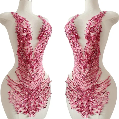 Miniatura 13 de Apliques de diamantes de imitación hechos a mano para coser en cuentas, parches de recorte, accesorios para vestido de novia, parche de encaje