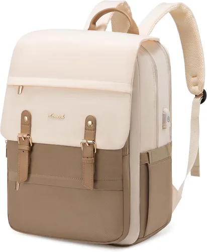 Miniatura 10 de LOVEVOOK Mochila para laptop para mujer, mochila de viaje vintage aprobada por aerolíneas de 15.6 pulgadas, mochila grande para computadora, mochila