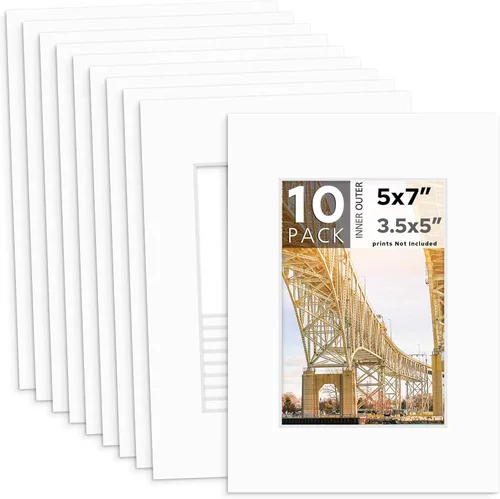 Miniatura 37 de MBC MAT BOARD CENTER, Paquete de 5 paspartús negros de 4x6 para fotos de 3x5, corte biselado, libre de ácido, grosor de 4 capas