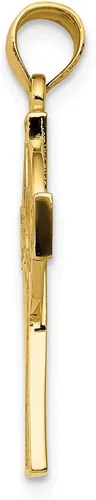 Miniatura 2 de Colgante de cruz de Claddagh irlandés de oro amarillo macizo de 14 k