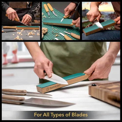 Miniatura 6 de BeaverCraft SC01 Juego de cinceles de tallado de madera S15 Kit de tallado de madera LS6P1 Kit de Stropping Set de cuero Strop Set