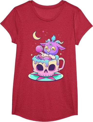 Miniatura 47 de Kawaii Pastel Goth Cute espeluznante Pentáculo Baphomet - Camiseta de cabra, Negro