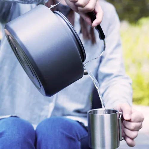 Miniatura 7 de Bulin Hervidor de campamento, estufa portátil grande de 2.2 L, hervidor de té de calentamiento rápido, agua caliente hirviendo para fuego abierto