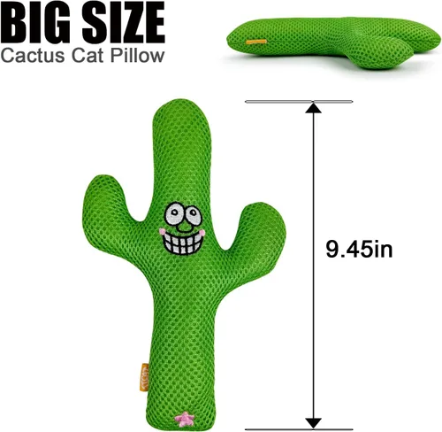 Miniatura 2 de TTcat Almohada Matatabi de hierba gatera Silvervine para gatos y gatitos, juguete grande de cactus para gatos, juguete masticable para gatos