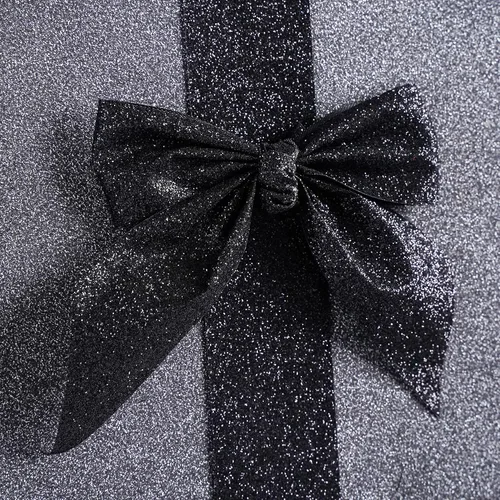 Miniatura 4 de MEEDEE Cinta negra con purpurina para envolver regalo, cinta de borde cortado de 1-1/2 pulgadas x 10 yardas, cinta brillante para regalos, tarjetas