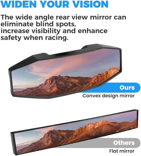 Miniatura 5 de KEMIMOTO Espejo retrovisor UTV compatible con Polaris RZR 900 1000 XP/General 1000 2015-2024 para barra antivuelco de 1.75 pulgadas, espejo