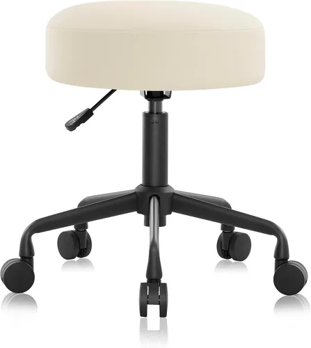 Miniatura 13 de Taburete giratorio de altura ajustable con respaldo inclinable para clínica dental, salón, oficina y bar, NAIA 502B (negro)