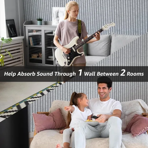 Miniatura 9 de Art3dwallpanels Paquete de 10 paneles acústicos, paneles de pared insonorizados de 48 x 12 x 0.35 pulgadas, autoadhesivos de alta densidad que