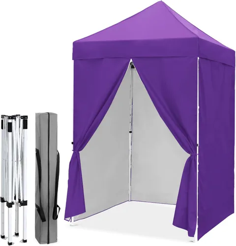 Miniatura 52 de EAGLE PEAK Toldo instantáneo de 5 x 5 con paneles de pared de 4 lados, pequeña tienda de campaña portátil desplegable con bolsa de transporte