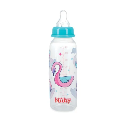 Miniatura 9 de Nuby Botella tintada de cuello estándar, 8 onzas, 1 paquete de 1 botella, los colores/patrones pueden variar
