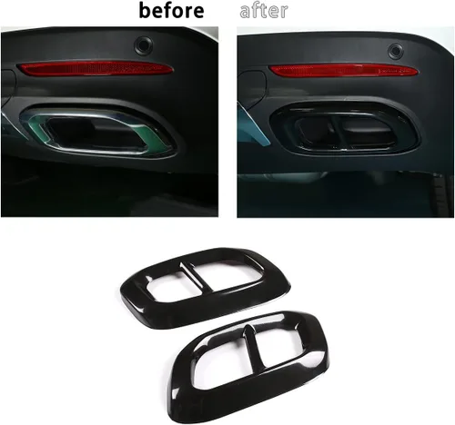 Miniatura 5 de Acero inoxidable para Mercedes Benz GLE 350 GLE 450 GLC GLS W167 X253 X167 2020 Accesorios de tapa de cola de tubo de escape de silenciador exterior