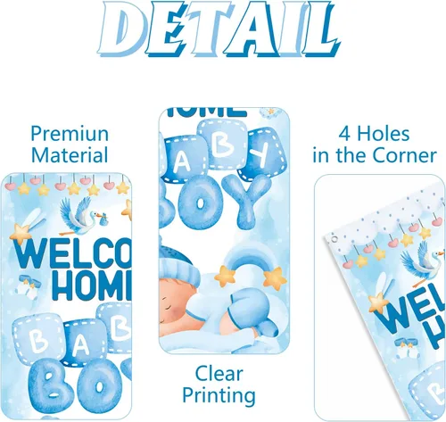 Miniatura 3 de Cartel de bienvenida a casa para puerta de bebé, baby shower, revelación de género, decoraciones para fiestas para niños, con texto en inglés "It's