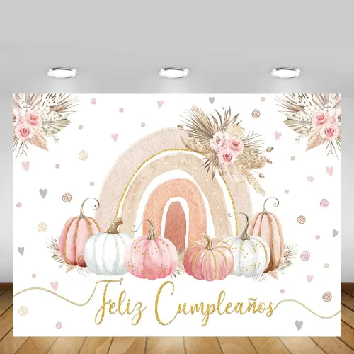 Miniatura 5 de MEHOFOND Pancarta de fondo bohemio de 7 x 5 pies con texto en inglés «Happy Birthday» para decoración de fiesta de cumpleaños, Día de Acción