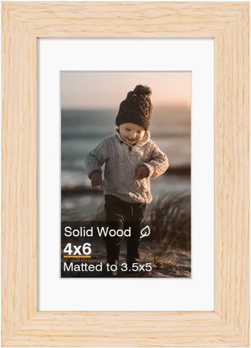 Miniatura 47 de KINLINK 3.5x5 Picture Frame, Ash Black Solid Wood Frame with Plexiglass for Table Top and Wall Mounting, Photo Frame for Horizontal or Vertical
